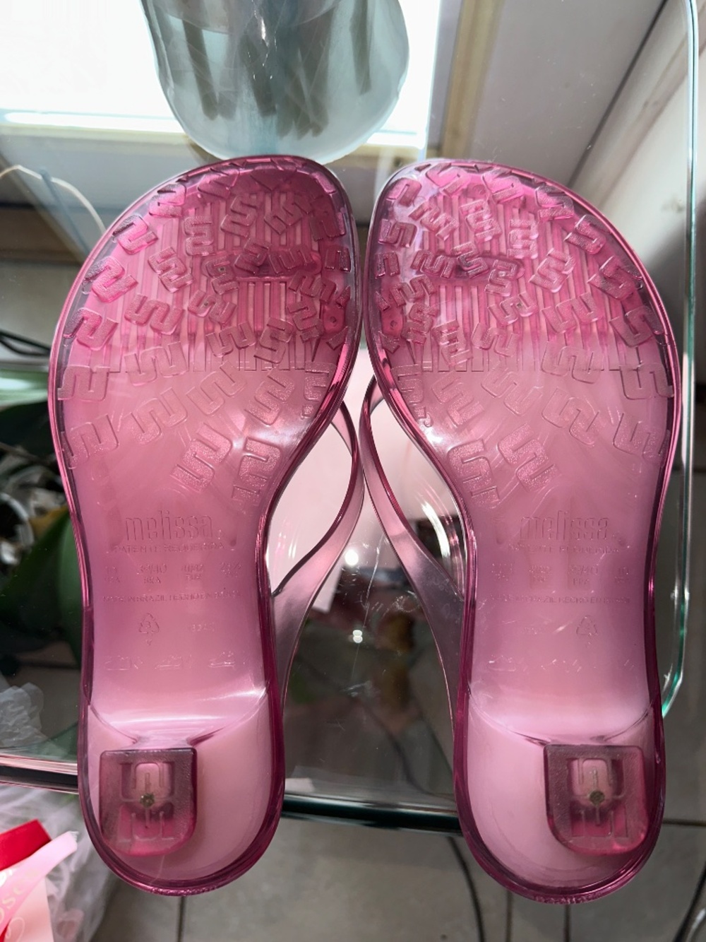 Melissa Translucent Pink Jelly Slide Sandals - Picture 5 of 7